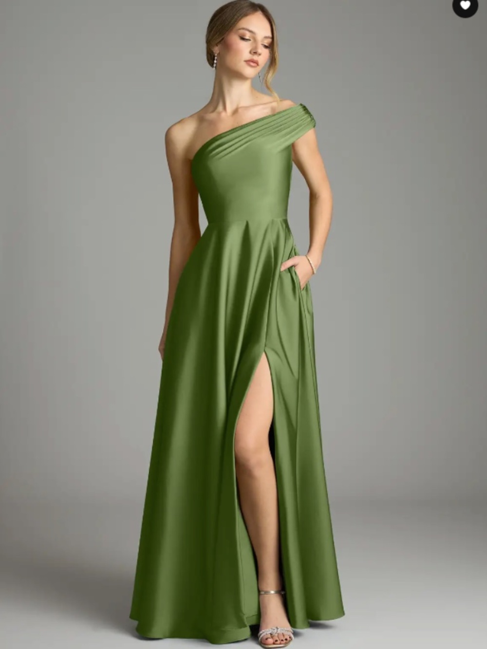 Azazie Melanie Bridesmaid Dress in Juniper (Size A2)